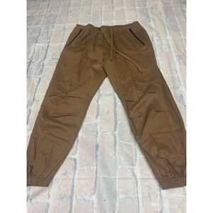 LR SCOOP Mens‎ Cargo Jogger Pants Brown 3X Elastic Waist Drawstring Pockets